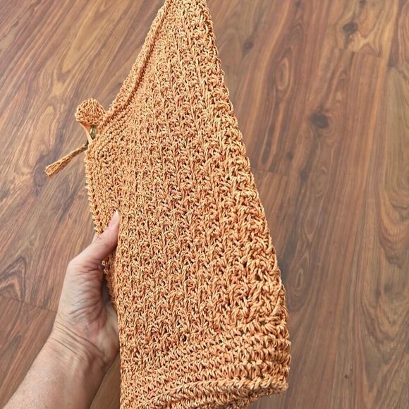 Gimbels department store vintage orange  crochet clutch - Picture 5 of 5